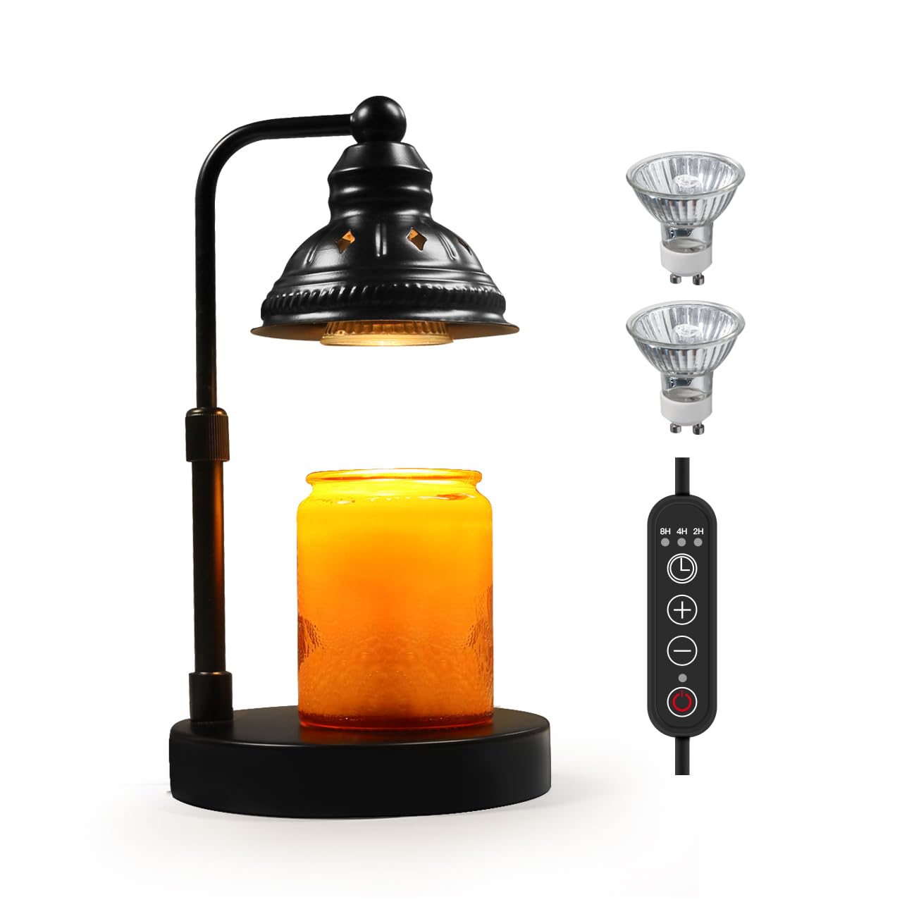 Candle Warmer, Candle Warmer Lamp with Timer, Candle Lamp with USB Charger, Gift for Mothers Day valentines Day Christmas New Year, Home Decor, Aromatherapy Warmer for Yoga (Black, No USB)