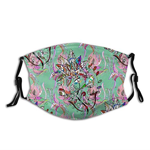Fillter Face Cloth for adult,Pretty Floral Print With Pink Small Flowers,Reusable Windproof Mouth Anti Dust Double Protection M(7.87X5.9inch) Made in USA Fillter Face Cloth for adult,Pretty Floral Print With Pink Small Flowers,Reusable Windproof Mouth Anti Dust Double Protection M(7.87X5.9inch) Made in USA
