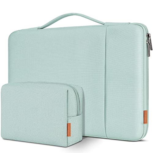DOMISO Funda para Portatil Ordenador 17 Pulgadas,Protección Bolsa para 17 Pulgadas Lenovo,HP,DELL,ASUS Chromebook,Impermeable Laptop PC Case Sleeve,con Paquete de Accesorios,Menta Verde