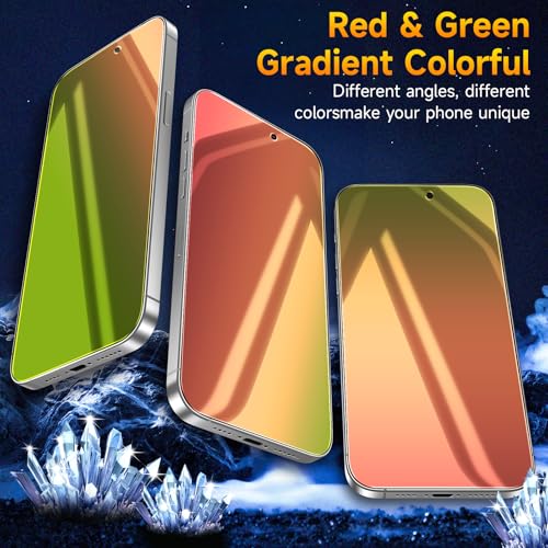 Image of 2 Pack Privacy Screen Protector Compatible for iPhone 17 Pro Max, Red to Green Gradient Anti-Spy Glass Film, Shatterproof, Anti-Scratch, Touch Sensitive, No Bubbles Installation Tool(Not Compatible with iPhone 17 Pro)