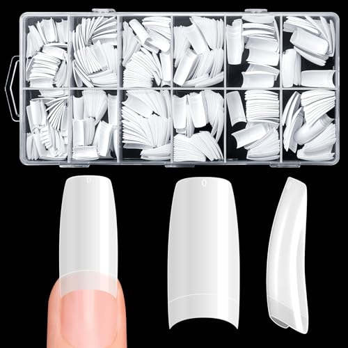 krofaue 500Pcs False Nails Tips White French Half Cover
