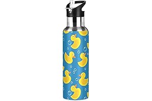 Rubber Duck Straw Water Bottle