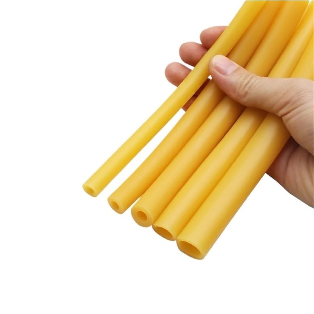 Tubo de Goma Banda elástica Lisa de látex Amarillo, Tubo Natural Resistente for cinturón tensión, 1 Pieza