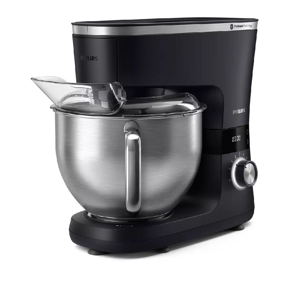 PHILIPS Robot kuchenny z serii 7000 HR7962/21, miska 5,5 l, mikser 1,5 l, 1000 W, 8 poziomów prędkości, srebrno-czarny