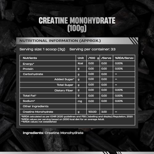 Image of BeastLife Creatine Monohydrate Powder 100g (33 Servings) Unflavoured | Super Micronized for Fast Absorption | NABL Lab Tested | Boosts Strength & Athletic Performance