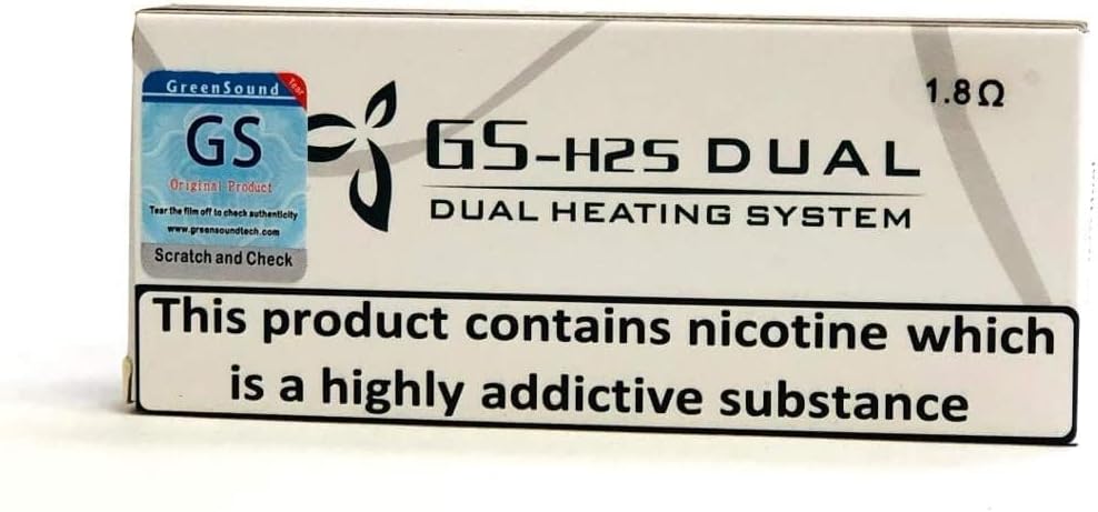 GS H2S Replacement Dual Coils (pack of 5) 1.8 ohm for GS H2S Clearomizer