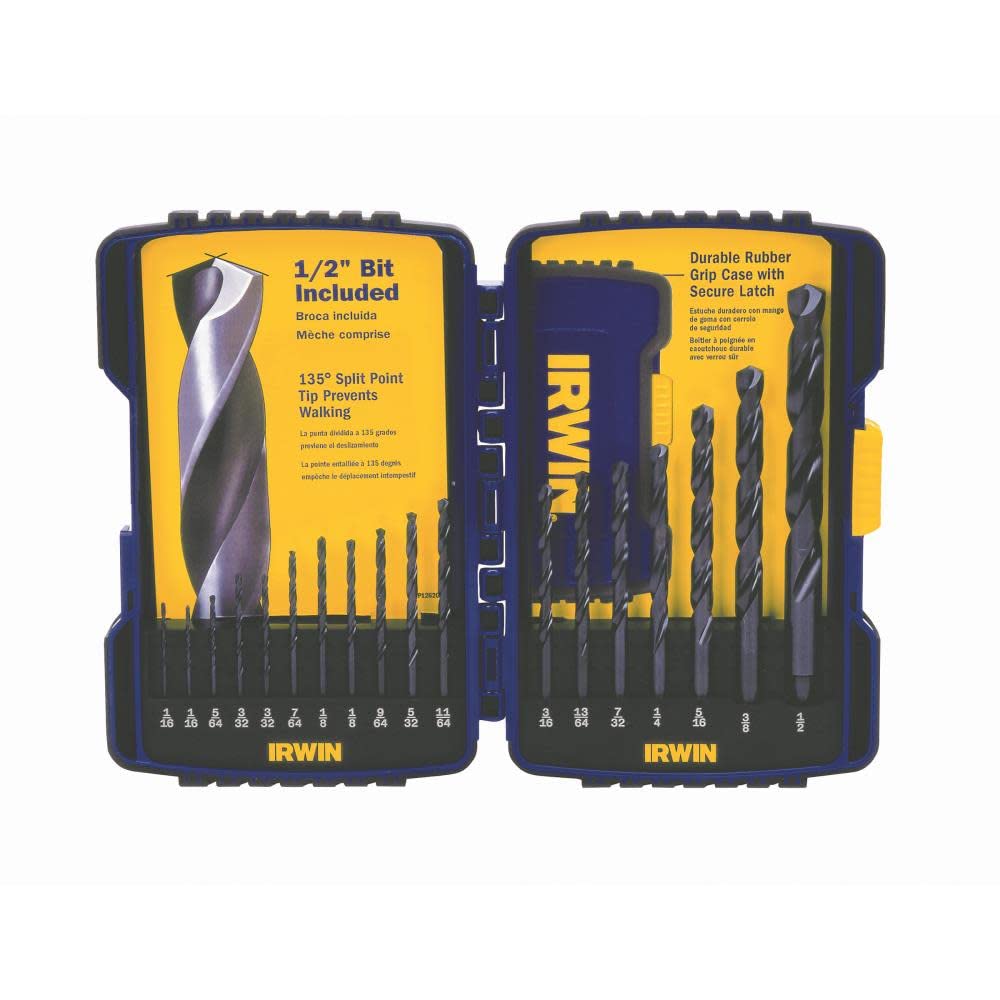 Irwin Industrial Tools 314018 Black Oxide Drill Bit Set, 18-Piece