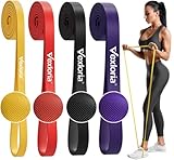 Vexloria Juego De Bandas De Resistencia - 4 Niveles para Hombres Y Mujeres | Bandas De Dominadas para Fitness, Crossfit, Gimnasio Y Yoga, Rojo, Amarillo, Negro, Morado
