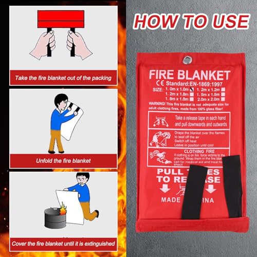 Manta ignífuga para coche y camping kit de seguridad contra incendios en ruta y hogar 4
