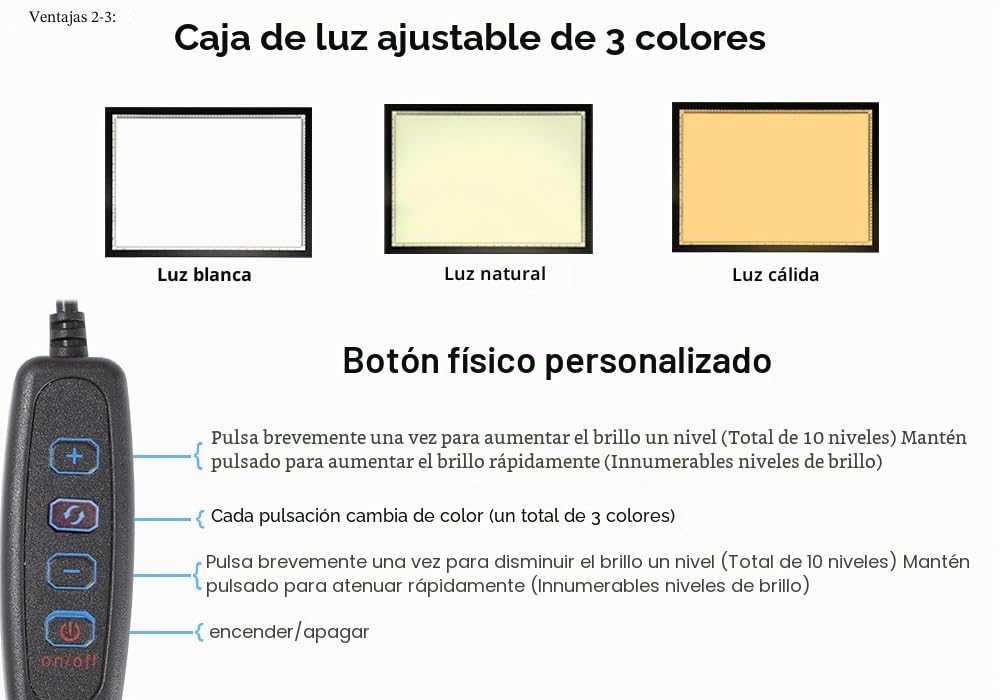 WELZK Tablero de luz A2 de 3 colores