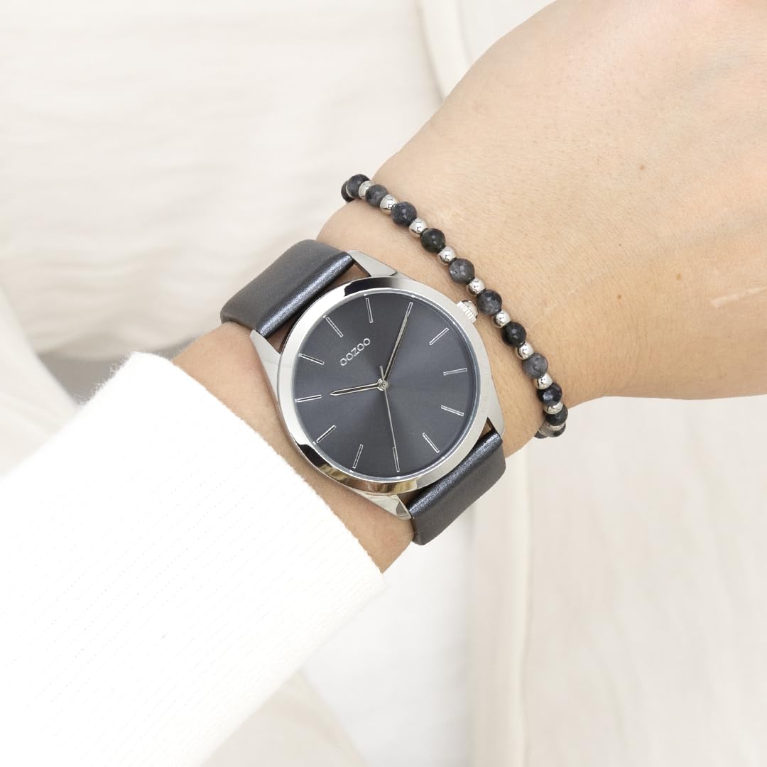 Oozoo - Orologio da donna Timepieces | Orologio da polso da donna con cinturino in pelle | Orologio moderno per donne | Elegante orologio analogico da donna rotondo (cassa da 40 mm)