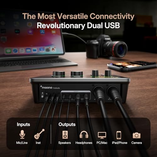 Image of MAONO P2 Hybrid USB Audio Interface Dual XLR for PC Phone iPad Guitar