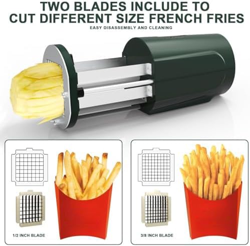 Tagliapatate Elettrico per Patatine Fritte - Affettatrice Automatica per Patate per Uso Commerciale E Domestico, Lame in Acciaio Inossidabile per Un Taglio Efficient