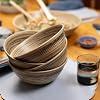 LEXA Bamboo Salad Bowl Set – 4 Individual 8-Inch Natural Bamboo Bowls, Handmade Serving Bowls, Perfect for Salads, Snacks & Entertaining, Black #4
