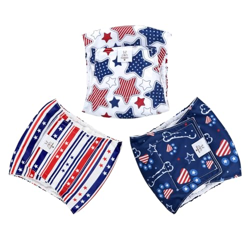 Image of CuteBone Dog Diapers Male Belly Bands 3 Pack for Male Dogs Reusable Puppy Wraps