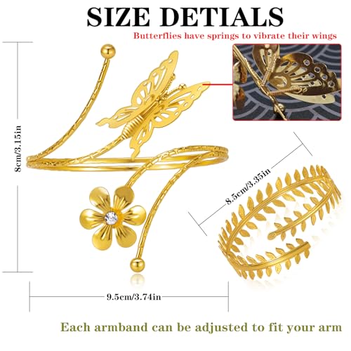 Gold Arm Cuff Upper Arm,6 Pieces Upper Arm Cuffs bracelets,Gold Adjustable Arm Cuff Jewelry for Women4