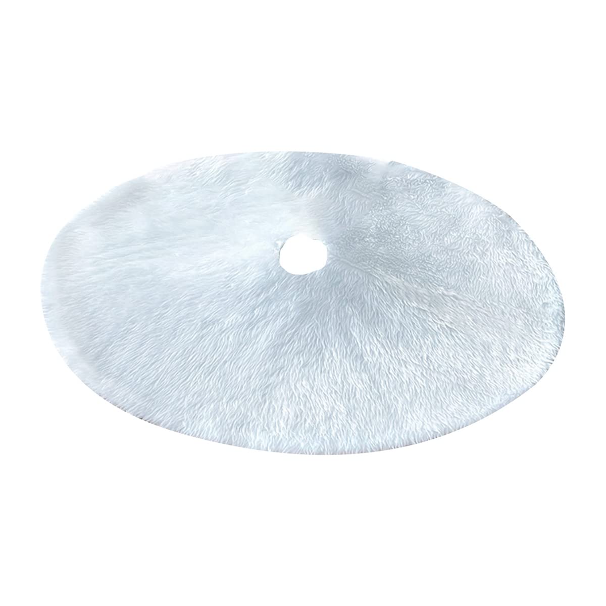 WDhomLT Christmas Tree Skirt, 31/36/48/59 Inches Christmas Tree Mat White Faux Fur Tree Skirt Soft Classic Fluffy Faux Fur Tree Skirt White Faux Fur Tree Mat Christmas Tree Plush Skirt Decorations