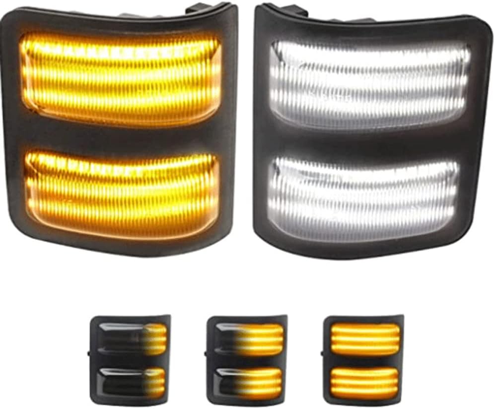 Rear View LED Side Mirror Turn Signal, Smoke Lens Car Rearview Mirror Side Marker Light Amber White Light, Compatible with Ford F 250 350 450 550 Super Duty 2008-2016 - Sequential Light