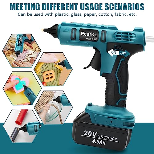 Ecarke Akku-Klebepistole für Ma-kita 18V Lithium-Akku, Akku-Heißschmelzpistole, ideal für Reparaturen, Basteln, Heimwerken (mit 20 11-mm-Klebestiften,Batterien nicht enthalten)