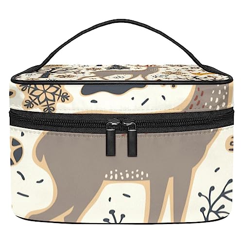 Trousse de maquillage renard renne hibou pochette cosmétiques fermeture éclair voyage travail