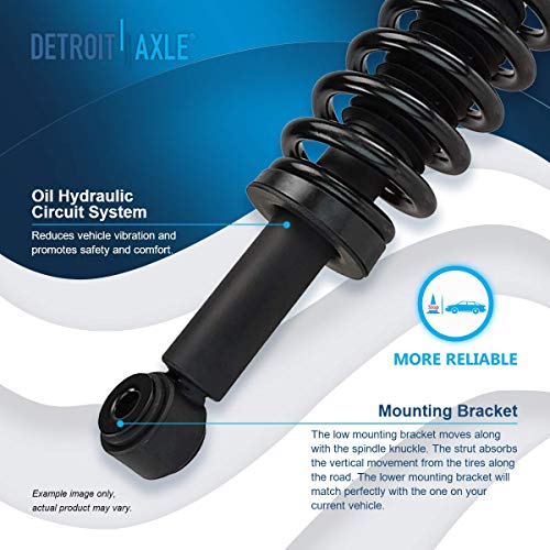 Image of Detroit Axle - RWD Front Struts for 2009-2013 Ford F-150, Complete 2 Struts with Coil Spring 2010 2011 2012 Replacement Suspension Quick Install Ready Strut Shocks Assembly