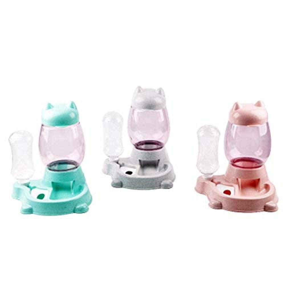 Alimentador automático para Mascotas Dispensador de Comida para Perros para Gatos Dispensador de Agua para tazón de Fuente Suministros para Mascotas (Color: Rosa)-Rosado