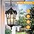 VIANIS Black Outdoor Pendant Light Lantern with Gold Trim, Outdoor Hanging Lights with Ripple Glass, Aluminum Outside Chandelier for Porch Waterproof and Anti-rust, Ceiling Fixtures for House Entryway