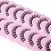 Cat Eye Lashes False Eyelashes Clear Band Natural Look Fluffy Faux Mink Lashes Wispy Soft Eyelashes Lightweight Handmade D Curl 8 Pairs Pack Eyelashes by GVEFETIEE