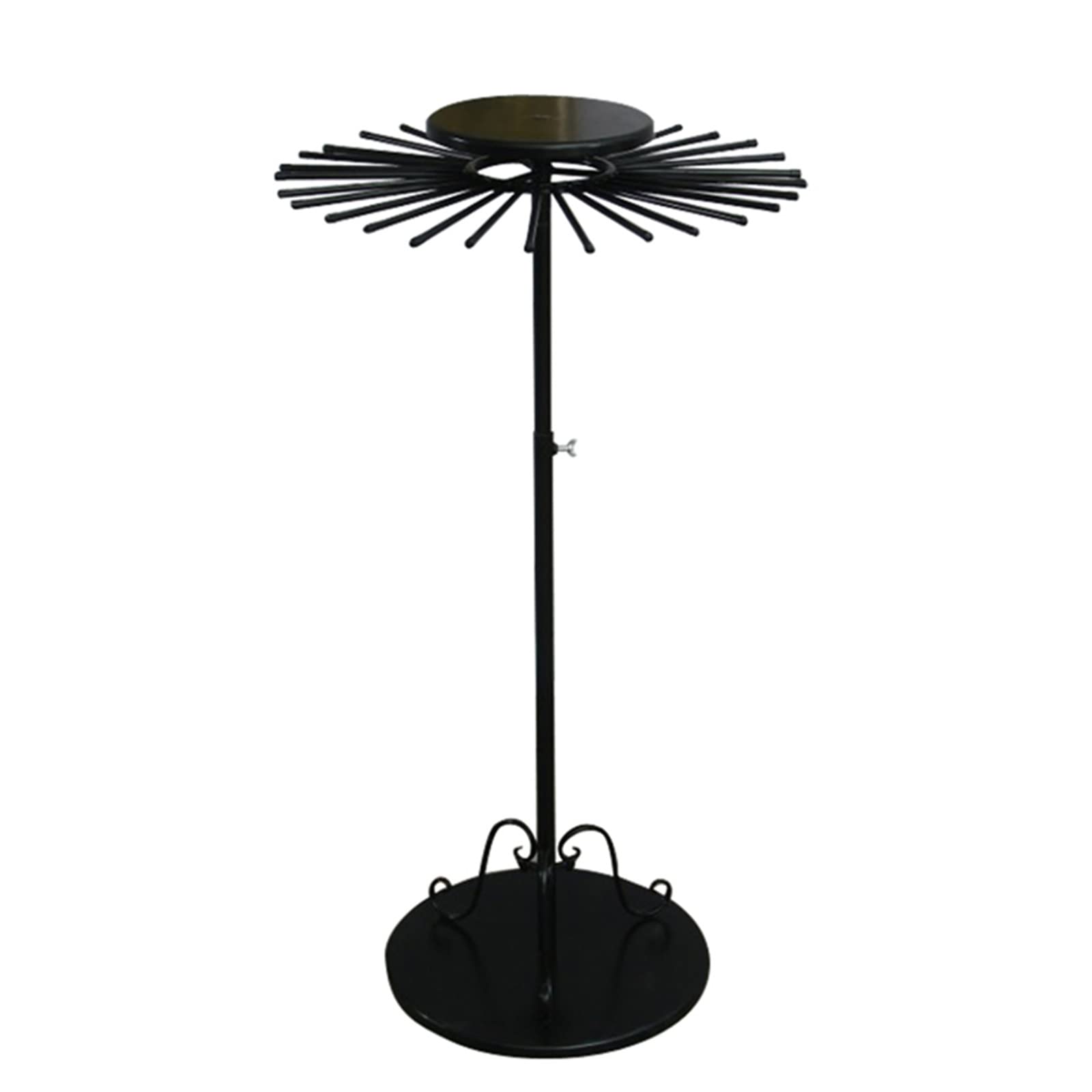 UWYTGF Black Floor Standing Swivel Scarf Hanger Rack,Holds 30/45 Belts - Hanging Twirl Ties Shawls Display Holder for Closet Organizer,Bedrooms,Mudrooms&Dorm Room,Diameter 70Cm/27.5