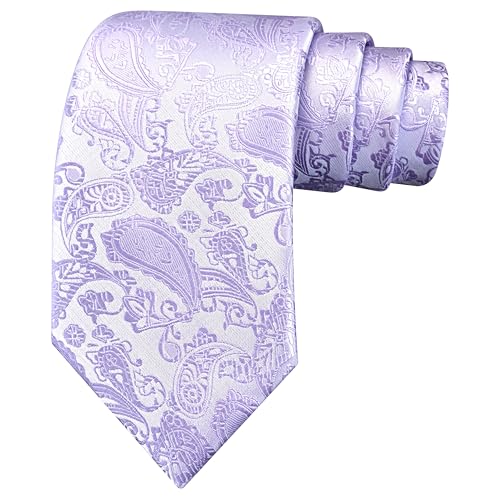 Image of GUSLESON 3.15 inch(8cm) Fashion Paisley Ties Mens Woven Jacquard Necktie for Wedding