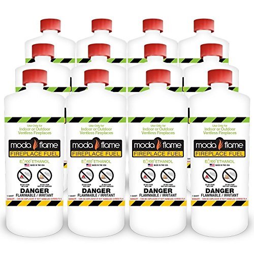 Moda Flame 12PKPHC-1 1 Quart Bio Ethanol Fireplace Fuel-12 Bottles