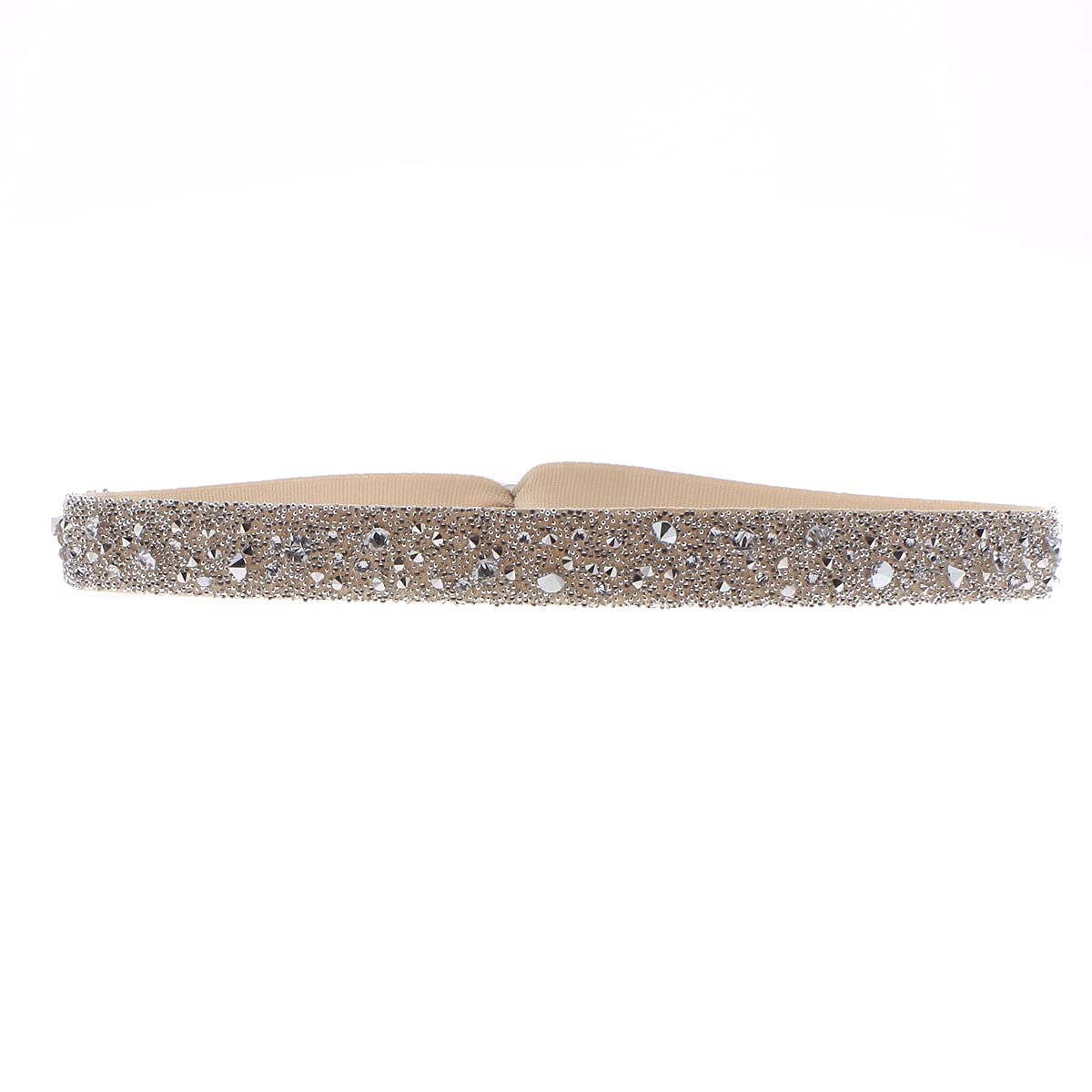 Les InterchangeablesBeige and Crystal Fabric Necklace, One Size