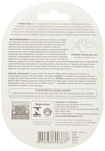 Chupeta Colo PP Tamanho 1 (0-6 M), Multikids Baby,ul/Amarelo