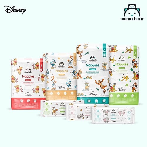 Amazon-Marke: Mama Bear Disney Ultra Dry Windeln Größe 6 (15+ kg) - MONATSBOX, Weiß, 140 Stück (2 Packungen mit 70)