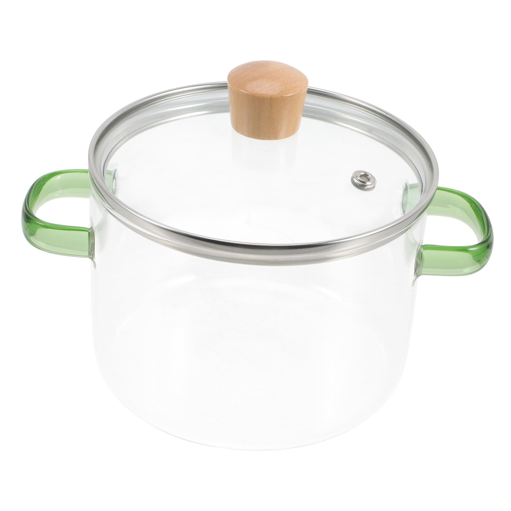 Cabilock Clear Glass Soup Pot with Handles Cooking Pot for Noodles and Soup Heat Resistant Design for Kitchen Cooking and Stewing