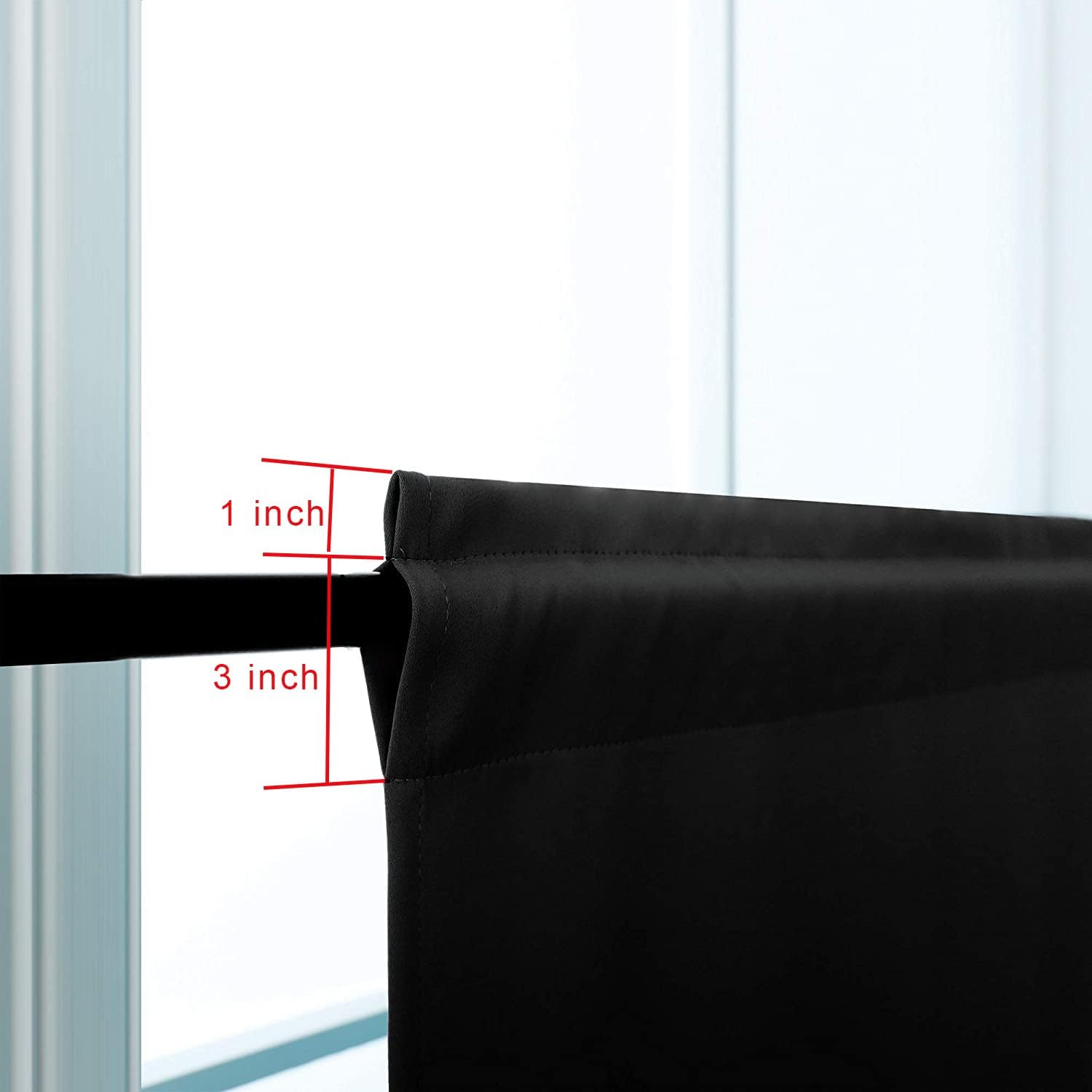 Pickluc 24 Inch Long Tier Curtains for Small Window Treatment, Short Blackout Curtain with Rod Pocket - Half Window Curtains for Kitchen, Cabinet, Basement, Camper, 2 Panels, Black, 30 Inches Wide Black 30"W x 24"L (Pack of 2) image 4 of 7 B09DBHG8BM
