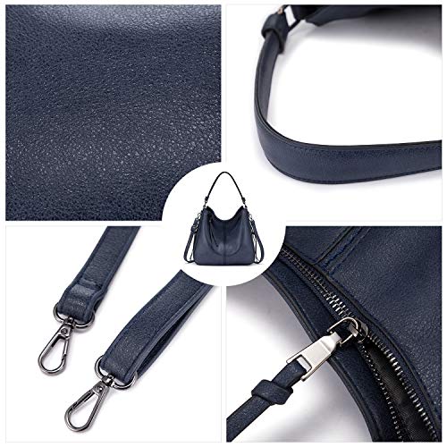 Image of Realer Hobo Crossbody Bags for Women Designer Faux Leather Hobo Handbags Retro Large Size Shoulder Bag Bucket Purse