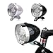 GOODKSSOP Bright 3 LED Classical Cool Silver/Black Cycling Bicycle Headlight Retro Front Vintage Bike Light Night Riding Safety Fog Head Lamp Headlamp Bracket (Silver)