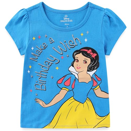 Image of Disney Princess Snow White Moana Frozen Birthday Girls Short Sleeve T-Shirt for Toddler to Big Kids