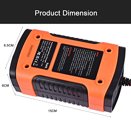 Image of AllExtreme EXBCD01 3-Stage Automatic Smart Battery Charger with LCD Display for Charging AGM, Gel, SLA & Wet Batteries Multi-Protection Maintainer for Vehicles, Motorcycle, and Repair 12V 5Ah