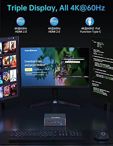 Awow Mini Pc,Intel Celeron J4125 Mini Desktop Computer Windows 11 Pro, 8Gb Ram 128Gb M.2 Ssd Micro Computer Tower Support 4K Uhd, Dual Wifi, Hdmi, Bt 4.2 For Business Home Office #TOP3