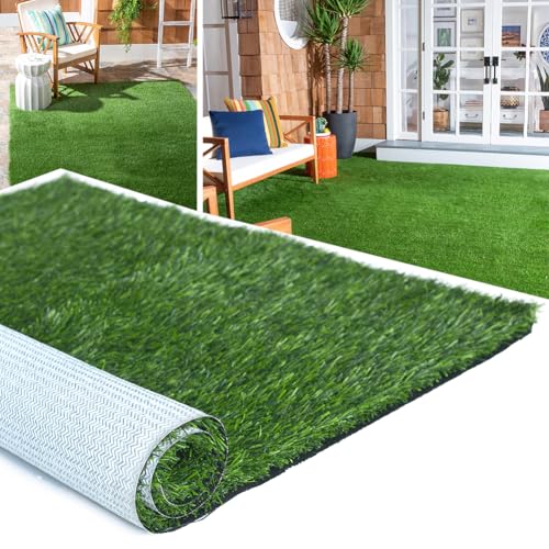 SUWUYUE Artificial Grass Synthetic Lawn, TPR Soft BackingRealistic Rug, 1.2 inches Indoor Qutdoor Landscape Mat forGarden, Patio, Balcony, Home Decor, 3FT x 5FT(15 SquareFeet)