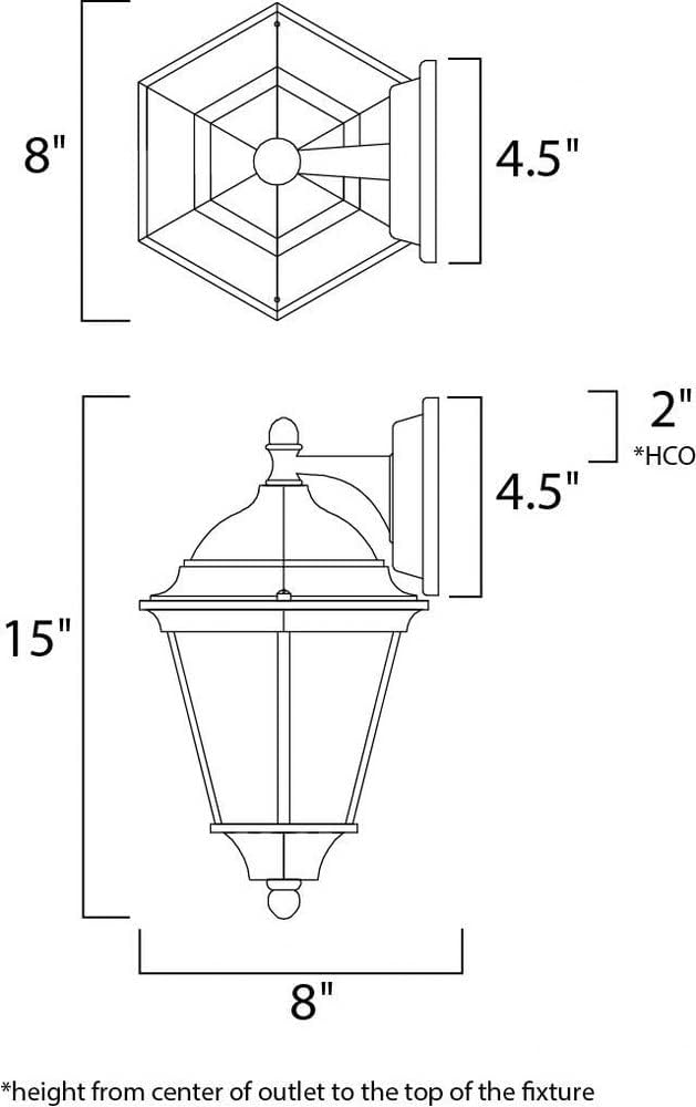 Maxim Westlake-1 Light Outdoor Wall Lantern in Mediterranean Style-9.5 Inches Wide by 24 inches high-Black Finish