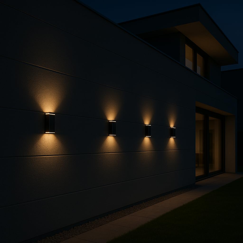 Lumisky Lot de 2 Lampes Murales Solaires Extérieur RODY Éclairage LED Étanche avec Capteur Automatique pour Jardin/Terrasse