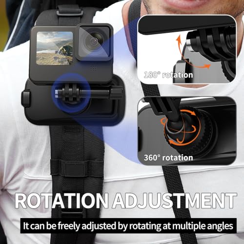 Image of MOBILIFE Magnetic Backpack Camera Clamp for GoPro Hero 13 /12 /11 /10 /MAX | 360 Ball Head, Secure Buckle, Deep Serrated Teeth, POV View for Hiking Riding
