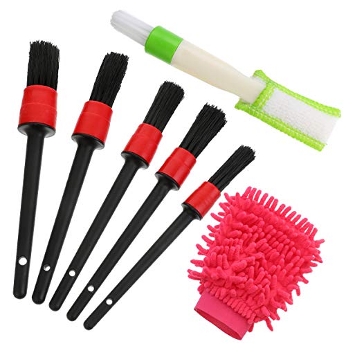 Car Detailing Brushes Washing Set, Car Wash Mitt Air Vent Cleaner, Automotive Detail Brushes for Cleaning Auto Wheel Car Motorcycle Interior Engine, Self-Service car wash Set