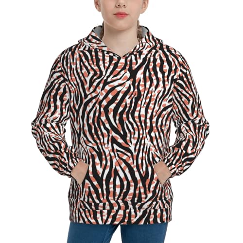 Zebra Skin And Leopard Print Kid Hoodies Boys Sweatshirts Girls Pullover with Pocket