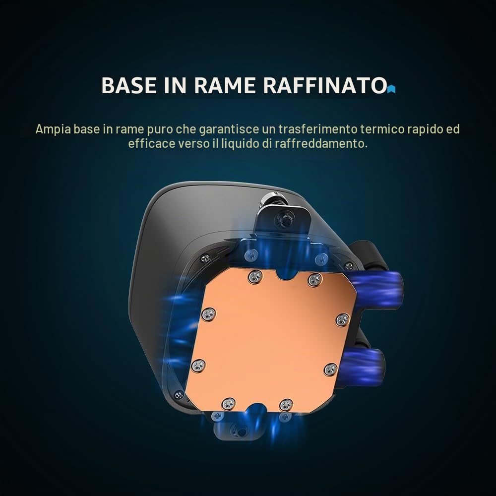 SAMA L70 Dissipatore di calore a liquido per CPU da 360 mm con effetto specchio infinito ARGB, 3 ventole ARGB PWM da 120 mm, a basso rumore, per AMD: AM4 AM5/Intel LGA 1700/1150/1151/1200/1851-Nero