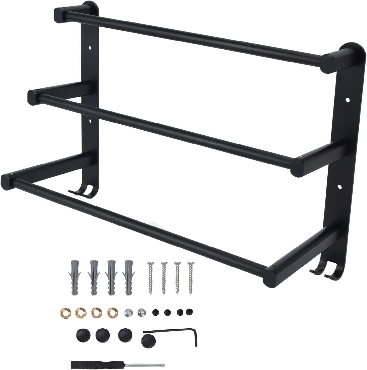 Soporte for Toallas Soporte for Toallas de té Ganchos for Toallas Toallero, Barra for Toallas de baño de 3 Niveles, Colgador for Toallas de baño montado en la Pared