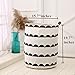 LANGYASHAN Storage Bin, Canvas Fabric Collapsible Organizer Basket for Laundry Hamper,Toy Bins,Gift Baskets, Bedroom, Clothes,Baby Nursery (circle lace)